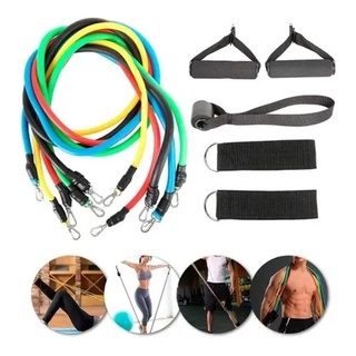 Kit Elastico Extensor Treino Academia Exerc Cios Em Casa El Stico Extensor Fit Power Resistance