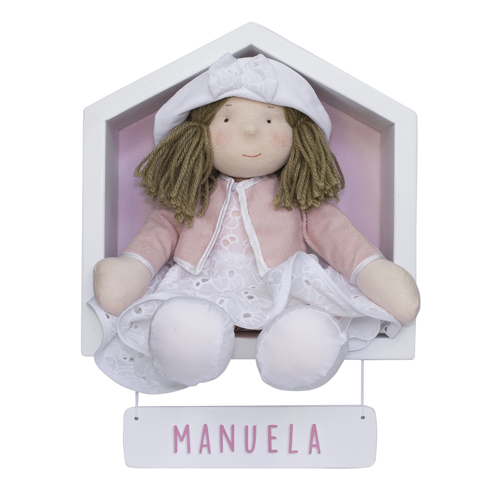 Porta Maternidade Casinha Enfeite Nicho Menina Rosa Bebê