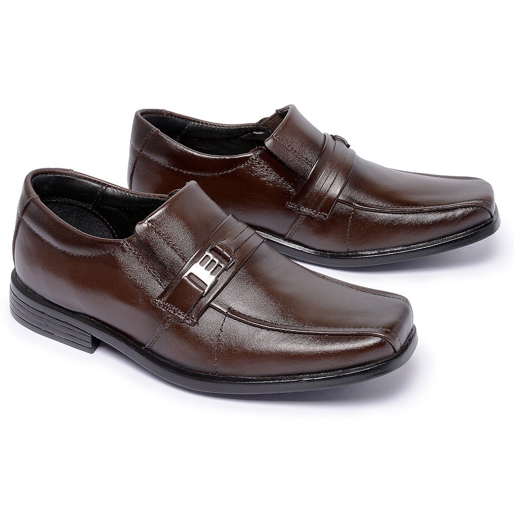 Sapato Social Infantil Masculino de Couro Ref. 786 Cor Café