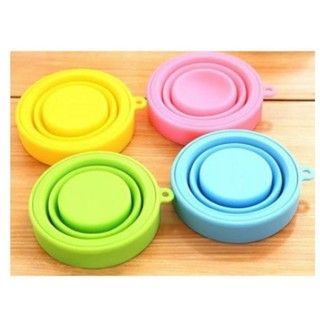 1 PÇ Copo Silicone Dobrável Retrátil C/ Tampa 150ml Ecológico bom para brinde, lembrancinhas festa