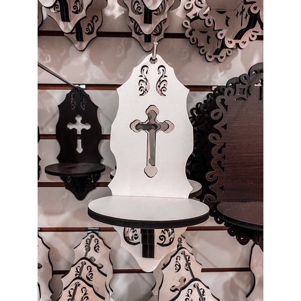 Suporte de Madeira com Crucifixo P/ Imagem até 30cm em Oferta na Shopee