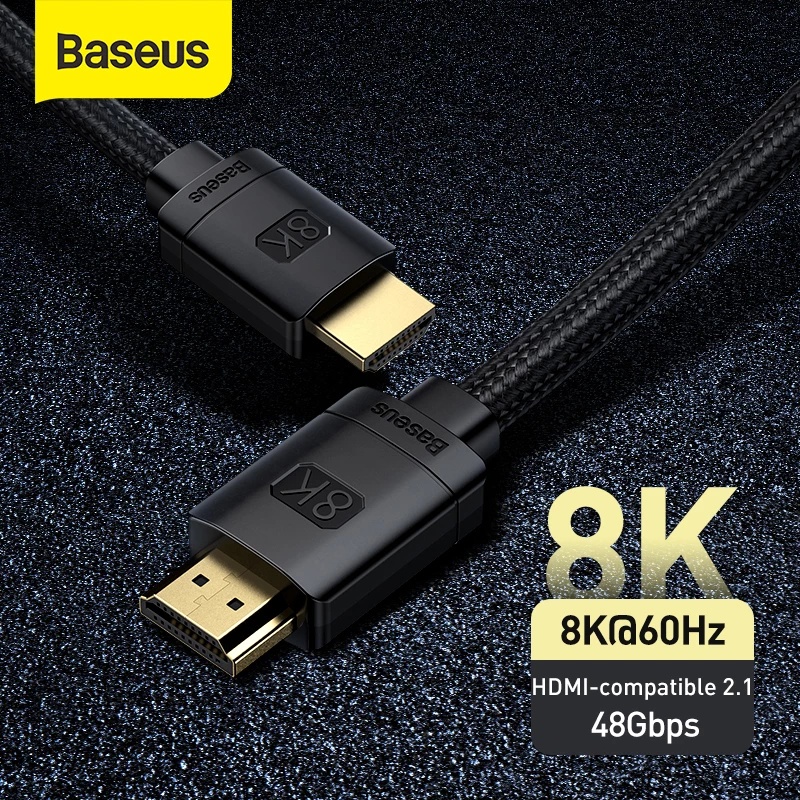 Baseus Cabo Hdmi 8k Para Projetores De Monitor De Tv Portátil Xiaomi Mi Box Ps5 Ps4