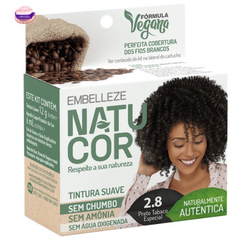 Tintura Natucor 2.8 Preto Tabaco Especial  Sem Amônia