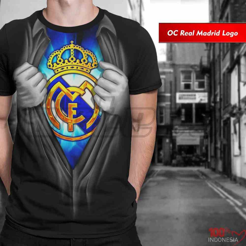 Camiseta 3D Fullprint Distro OC Rl Madrid Logo Futebol -