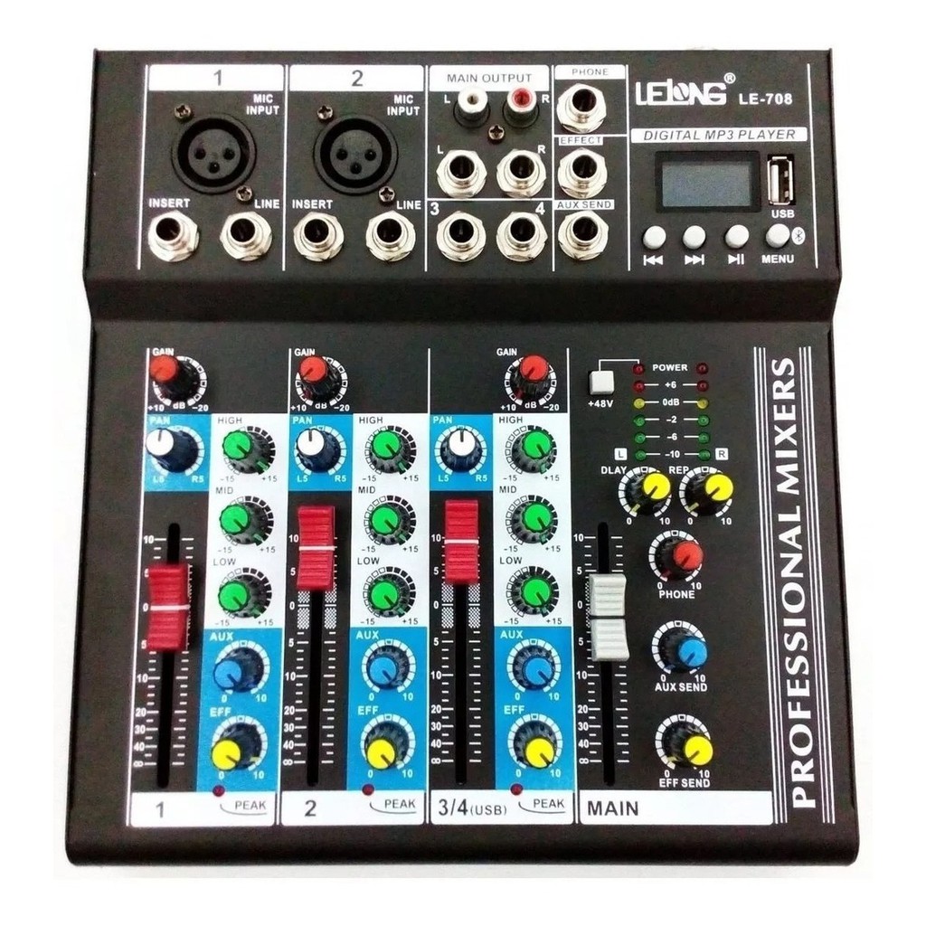 Mesa De Som 4 Canais Bluetooth Mixer Mp3 Player Digital Usb Shopee Brasil