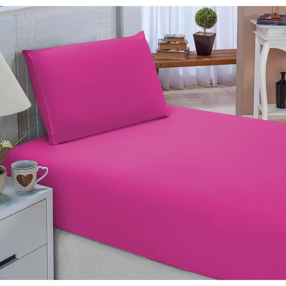 Jogo de Cama Micro Percal  Solteiro - Cama Box 2 Peças 400 Fios