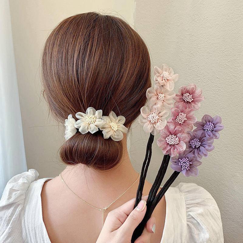 [Qianqian] Bobina Coreana Estilo Flor de Cabelo Bobina Simples de Bola Classe Cabeça de Bola Preguiçosa Acessórios de Cabelo Mori Fêmea Corda de Cabelo