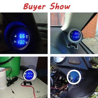 2 Em 1 Voltímetro De Carro Motocicleta Medidor De Temperatura De Água-10 ~ 110 Celsius 12V Auto Instrumento + sensor Do Armazém Russo