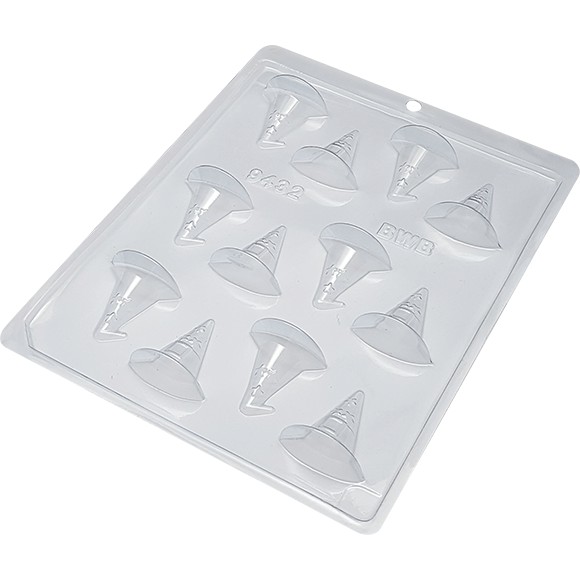 Detalhes do FORMA SIMPLES CHAPÉU DE BRUXA  CÓD.:9432 ACETATO BWB PARA BOMBOM, DOCES DE CHOCOLATE E CONFEITARIA DIA DAS BRUXAS