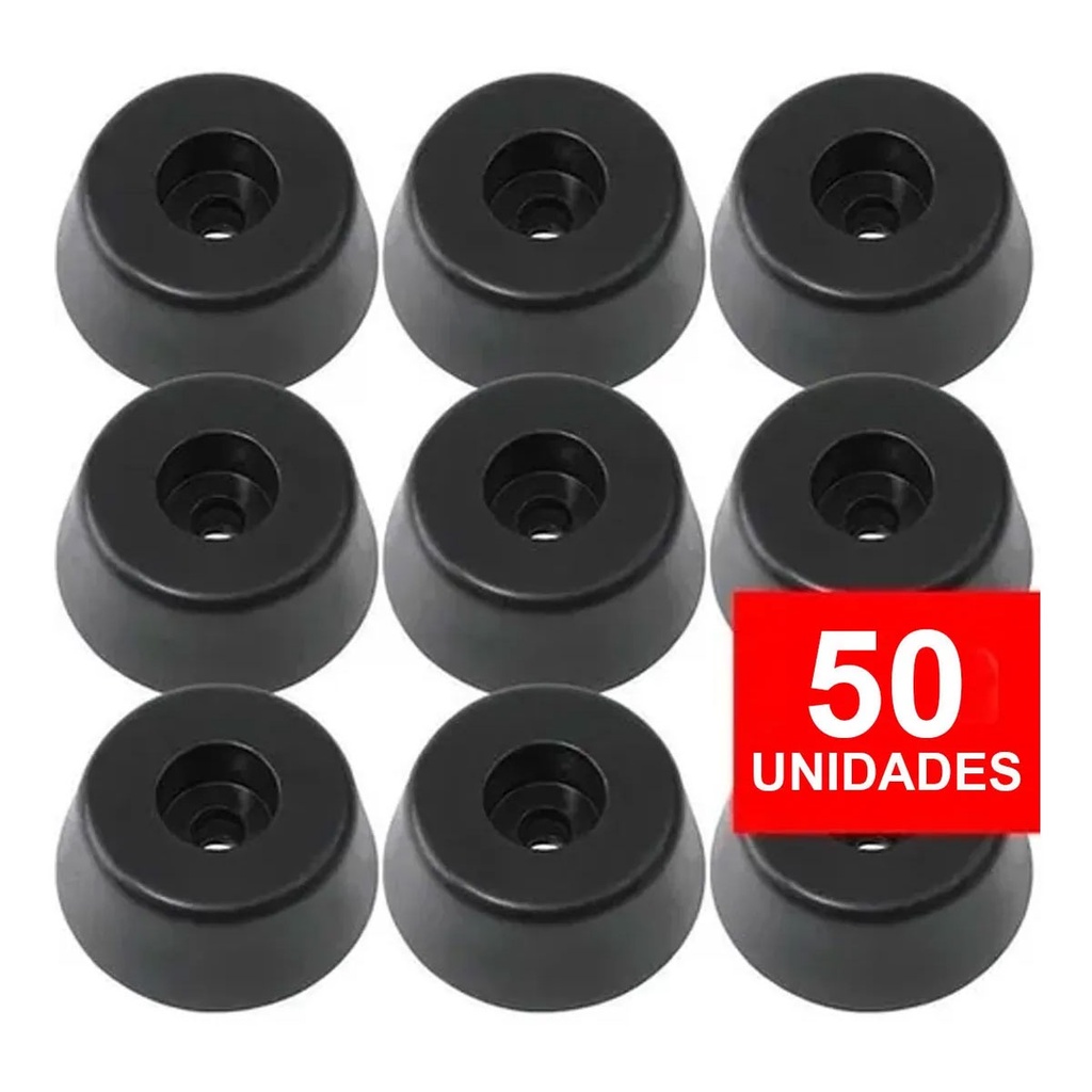 Kit 50 Pé De Borracha Pvc Grande P Caixa De Som