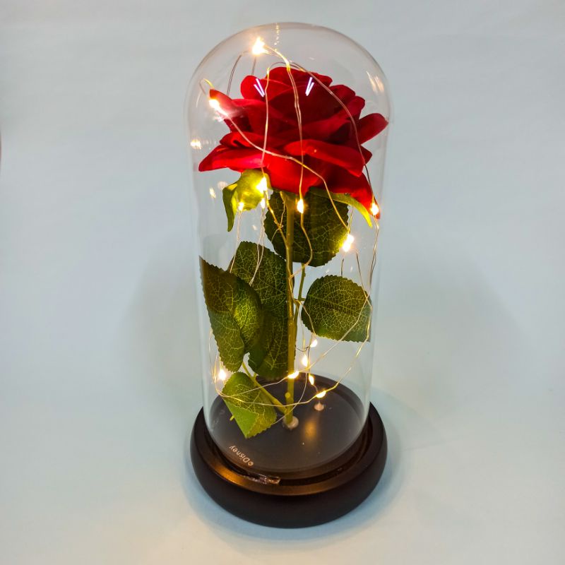 Luminária Rosa / Disney Princesa / Flor Artificial / Led / Rosa Artificial