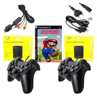 Super Kit Ps2 2 Controles 2 M.Card 8m + Cabo Av + Cabo Força + Jogos