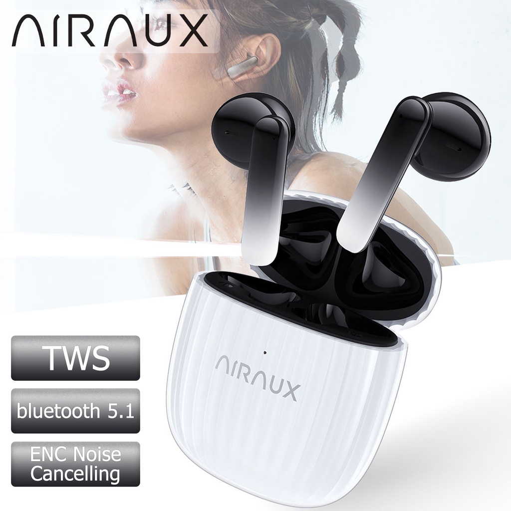 AirAux AA-UM13 TWS Fone De Ouvido bluetooth V5.1 Com Som Baixo De 13mm À Prova D'água 400mAh Bateria