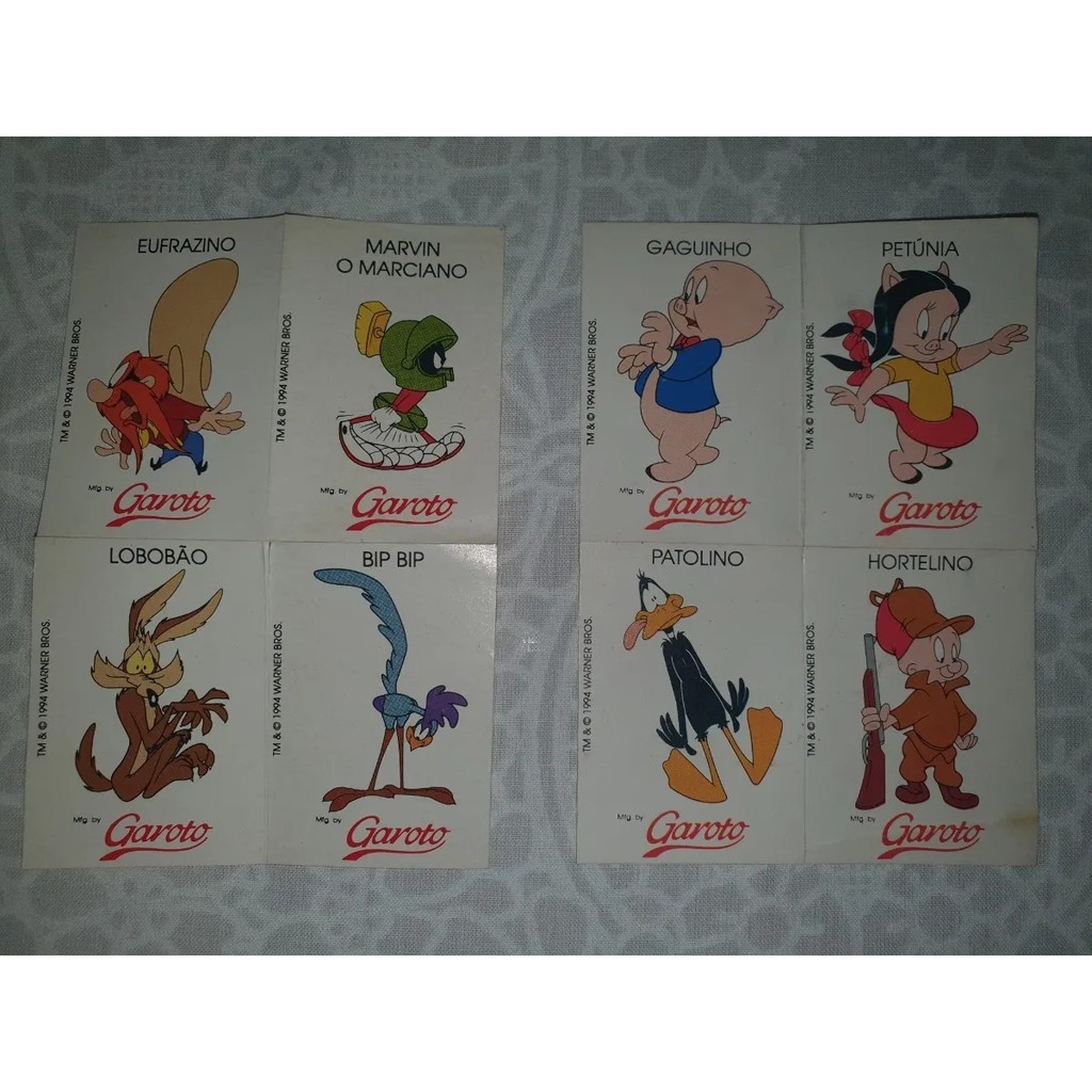 8 Figurinhas Do Chocolate Personalidades Garoto 1994 Warner Shopee Brasil