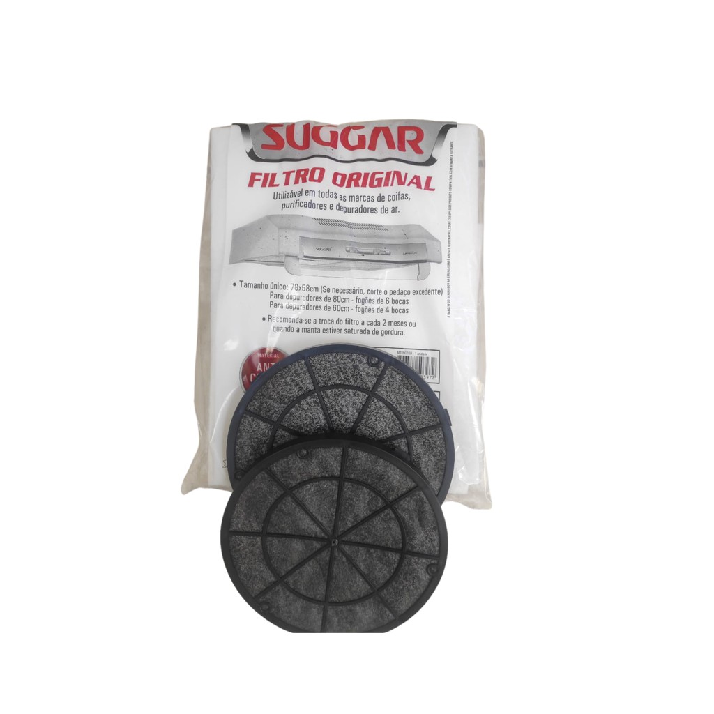 Kit 2 filtros Depurador Suggar Slim 60cm mais 1 manta