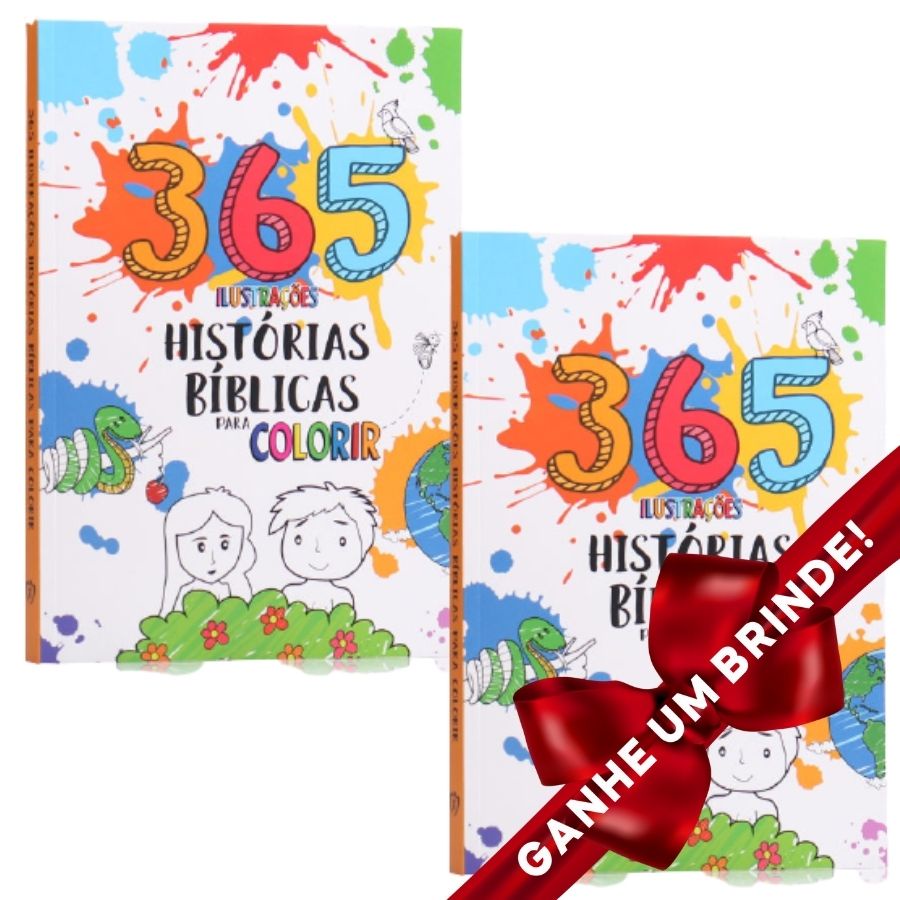 Combo 2 Livros 365 Histórias Bíblicas para Colorir Infantil Crianças Crianças Infantil Filhos