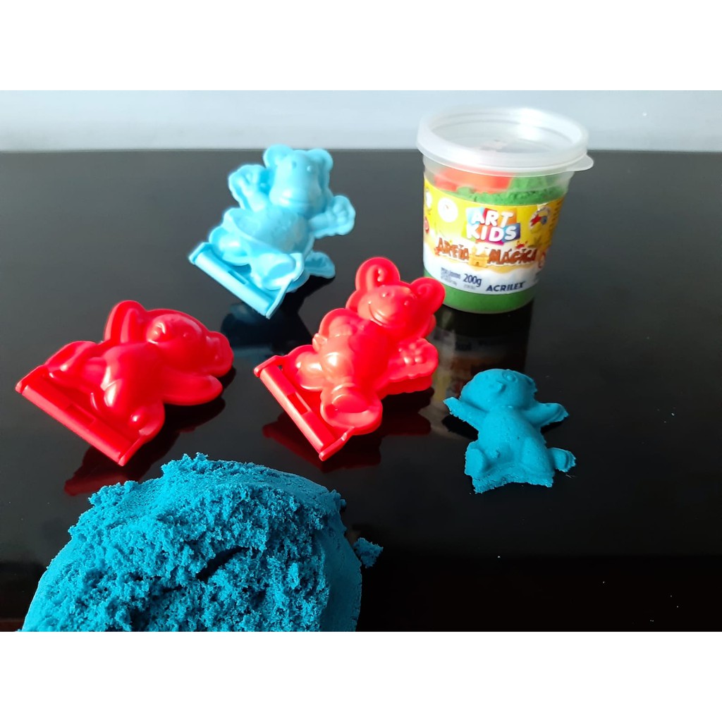 Kit com 3 Moldes 3D Backyardigans com Areia Mágica Acrilex Serve para Massinha de Modelar