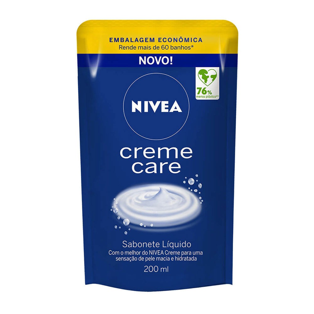 Sabonete Líquido Nivea Creme Care Refil 200ml (06 unidades) em Oferta na Shopee