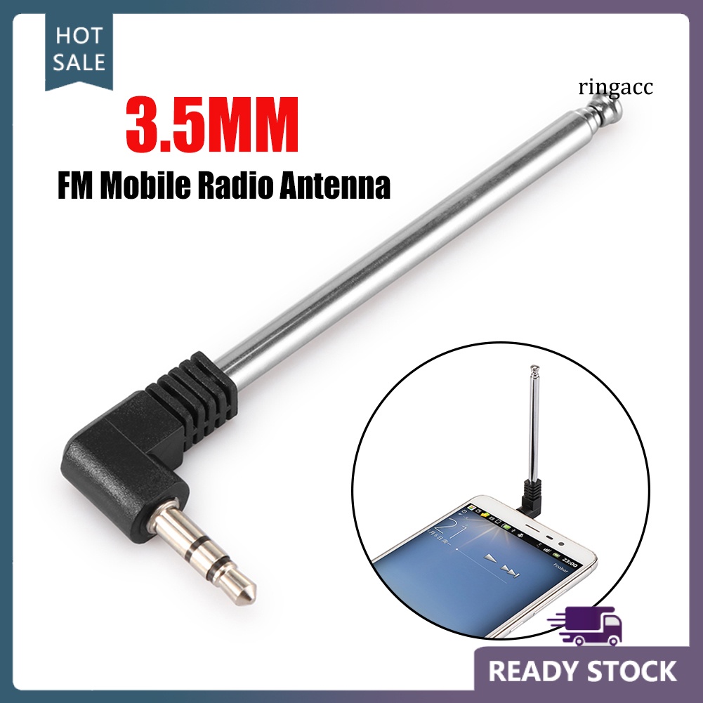 Rgm Mini Antena De Rádio Fm Telescópica Portátil De 3,5mm Para Celular / Carro