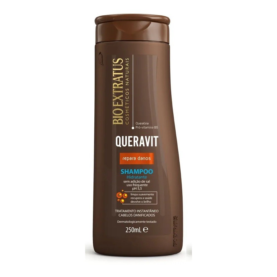 Shampoo Hidratante Queravit  250ml Bio Extratus Tratamento Instantâneo Cabelos Danificados