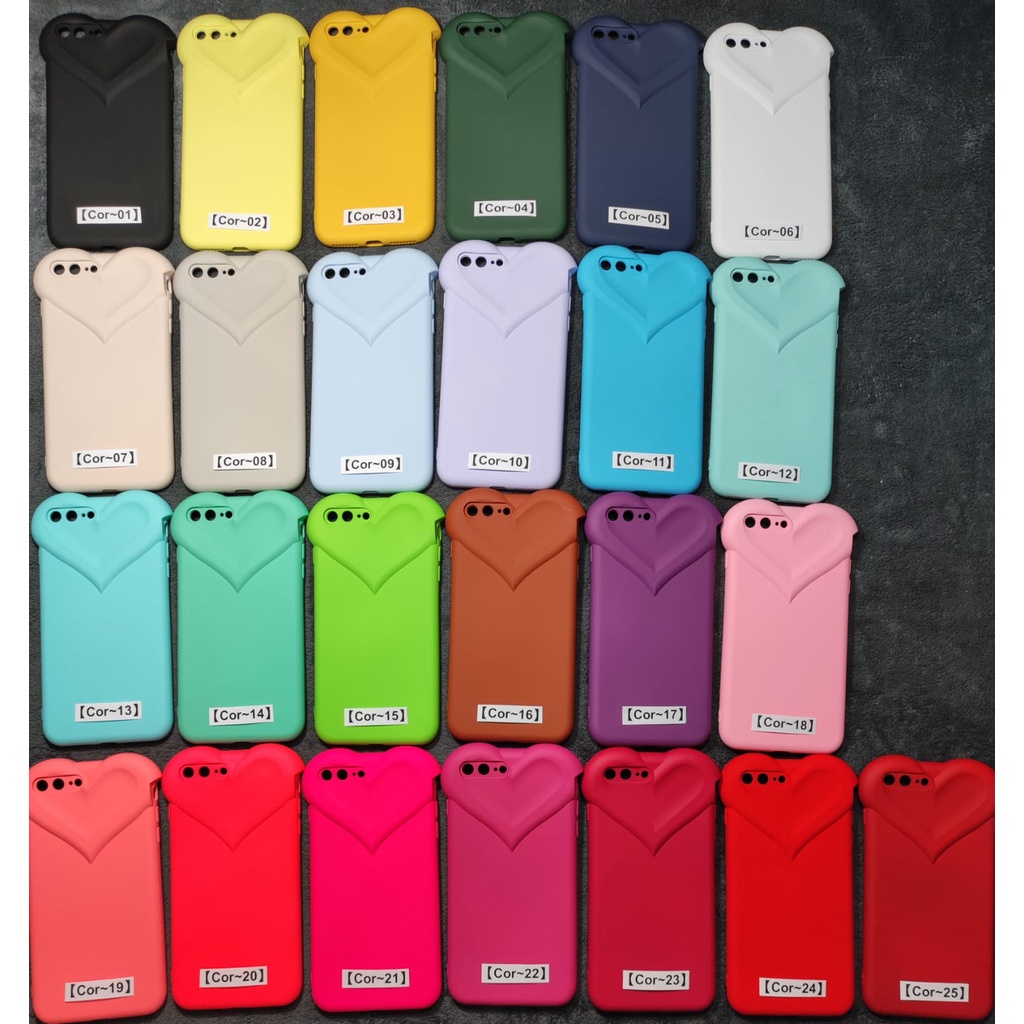 Capa  Capinha Coração Flexível De Soft Silicone Para iphone  7 Plus / 8 Plus               - - - CP 007