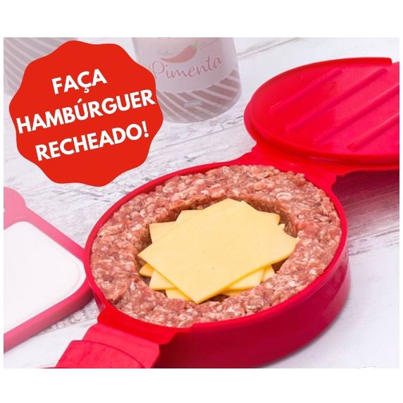 Hamburgueira Forma Para Hambúrguer Artesanal Recheado Caseiro Plasutil em Oferta na Shopee