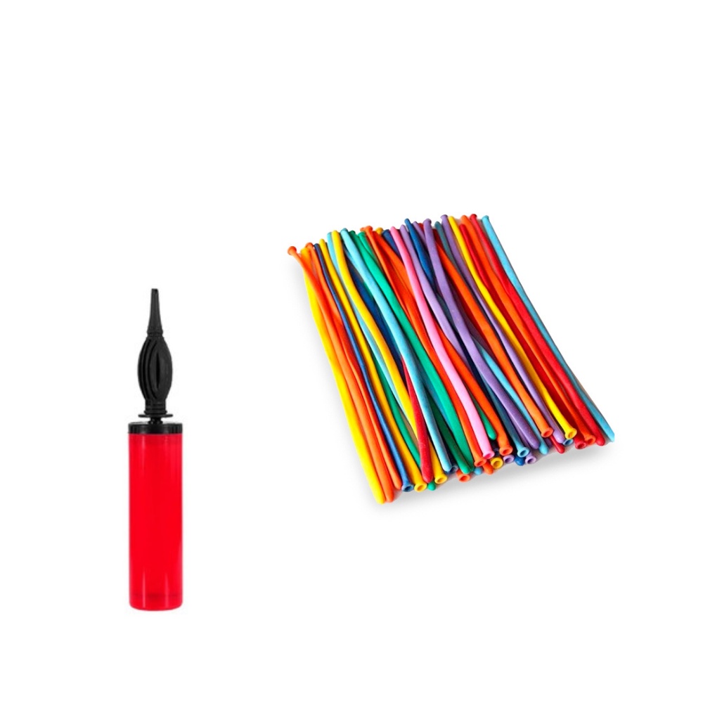 Kit Inflador + Bexigas Canudo 50 Un. em Oferta na Shopee