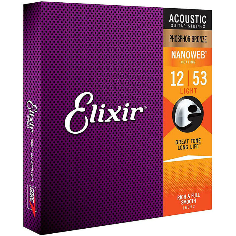 Corda Para Violão Elixir Nanoweb Phosphor 16002 16027 16052 16077 16102