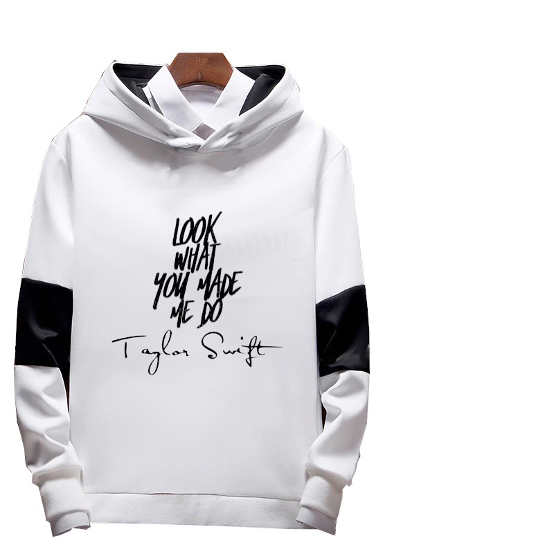 Blusa Casaco de Moletom P&B Manga Bicolor Taylor Swift 4 A516