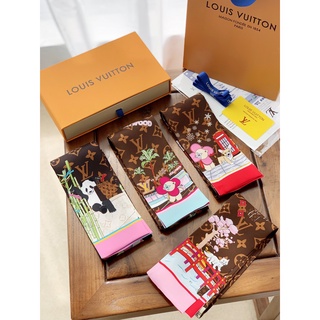 Nova Chegada Moda Marca De Luxo Mulher Lenço De Seda Fita Mascote Padrão Bolsa De Mão Pescoço Senhoras Meninas Faixa De Cabelo Acessórios Presentes 4 Cores