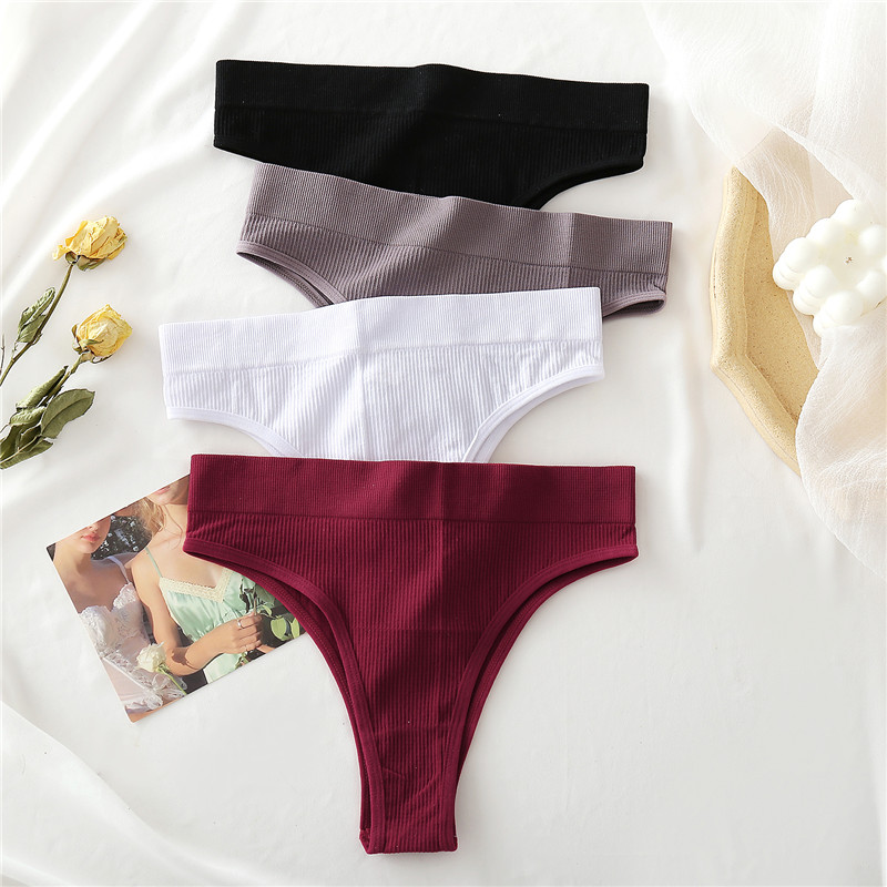 1/2 Pçs Calcinha Tanga Roupa Interior Sexy Para Mulheres G-String Cuecas Femininas Cor Sólida Briefs Meninas Sem Costura