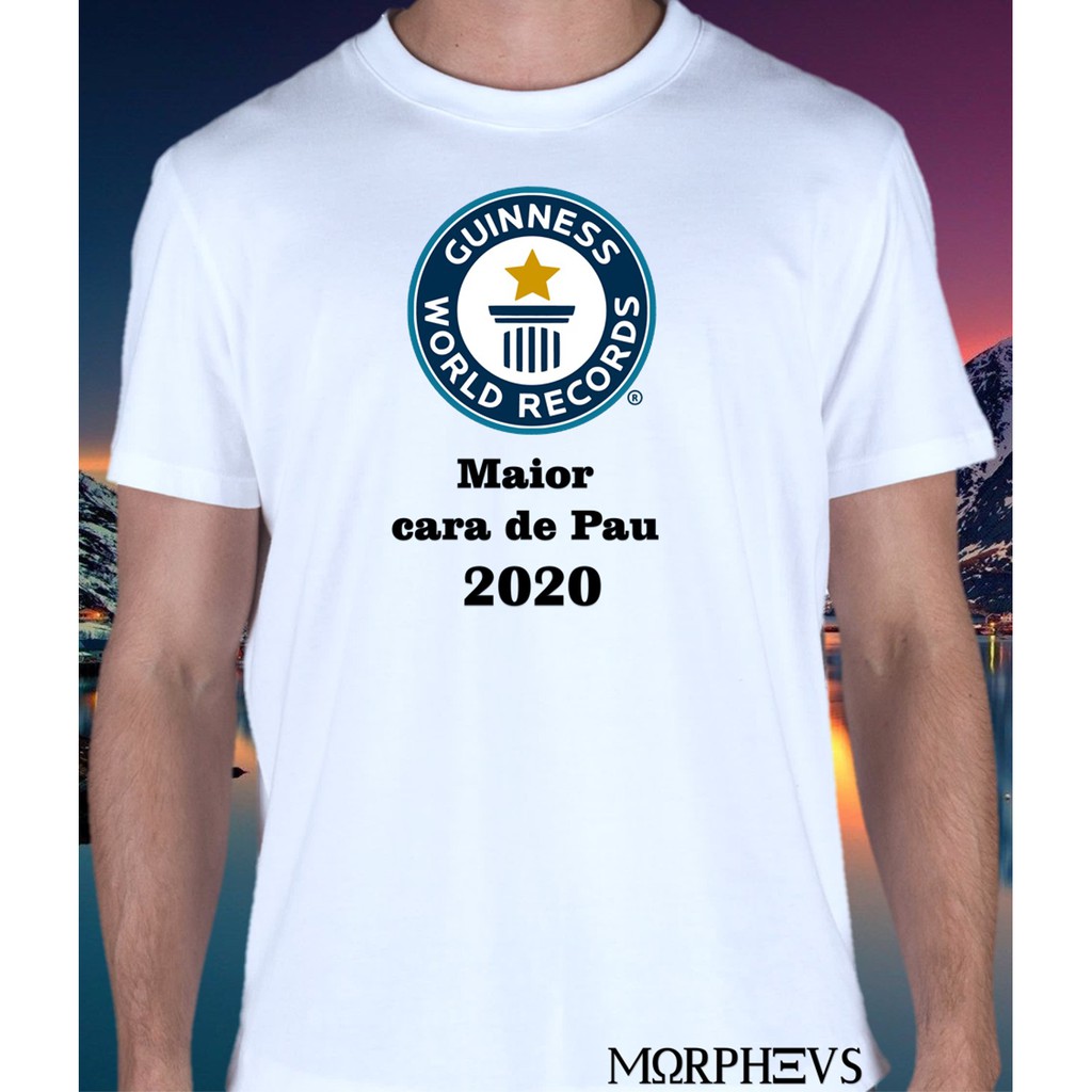Camiseta Guinness Recorde Cara de Pau 2020 Camisa Masculina / Unissex