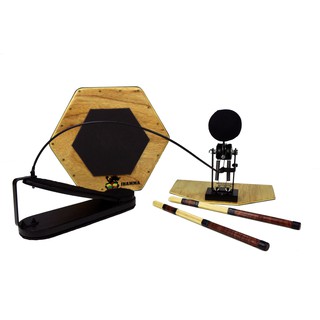 Kit Percussão Pedal para Cajón + Caixa Cajón + Baquetas Rods Jhamma Percussões Percuteria