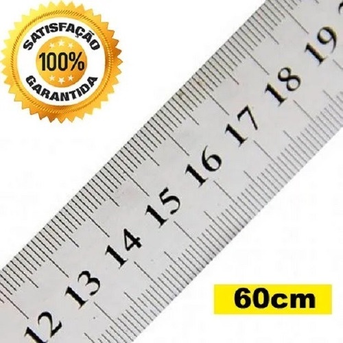 Régua 60cm/ 24 Polegadas em Aço Inox Projetista Profissional.