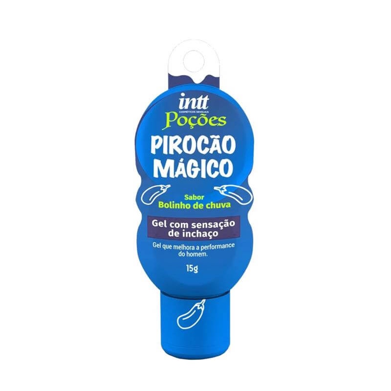 Gel Excitante Masculino com Função Vasodilatadora e Sabor de Bolinho de Chuva - Intt Poções Pirocão Mágico - 15g em Oferta na Shopee