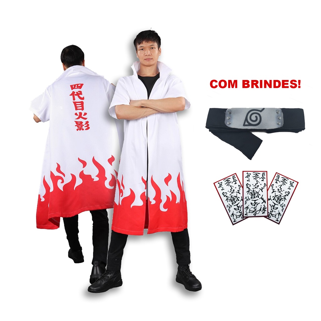 Capa Hokage Naruto Minato Aldeia da Folha Cosplay Infantil - Corre Que Ta  Baratinho