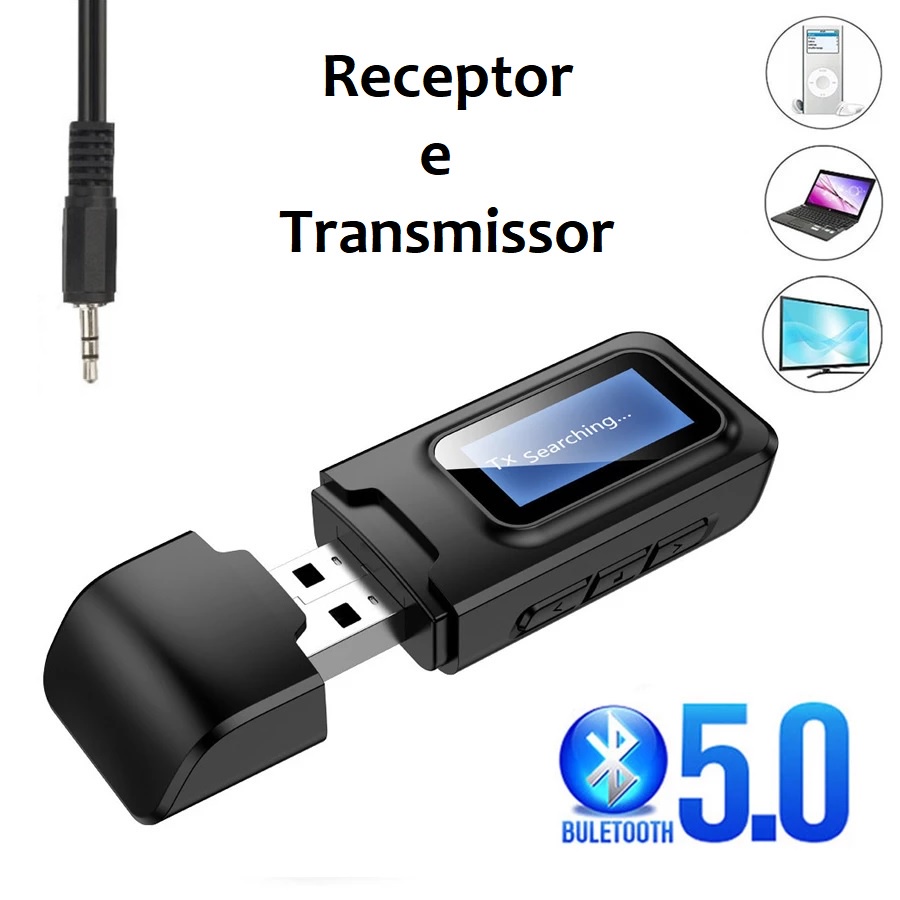 Transmissor E Receptor 2 Em 1 Bluetooth 5.0 Lcd - Youtek | Shopee Brasil