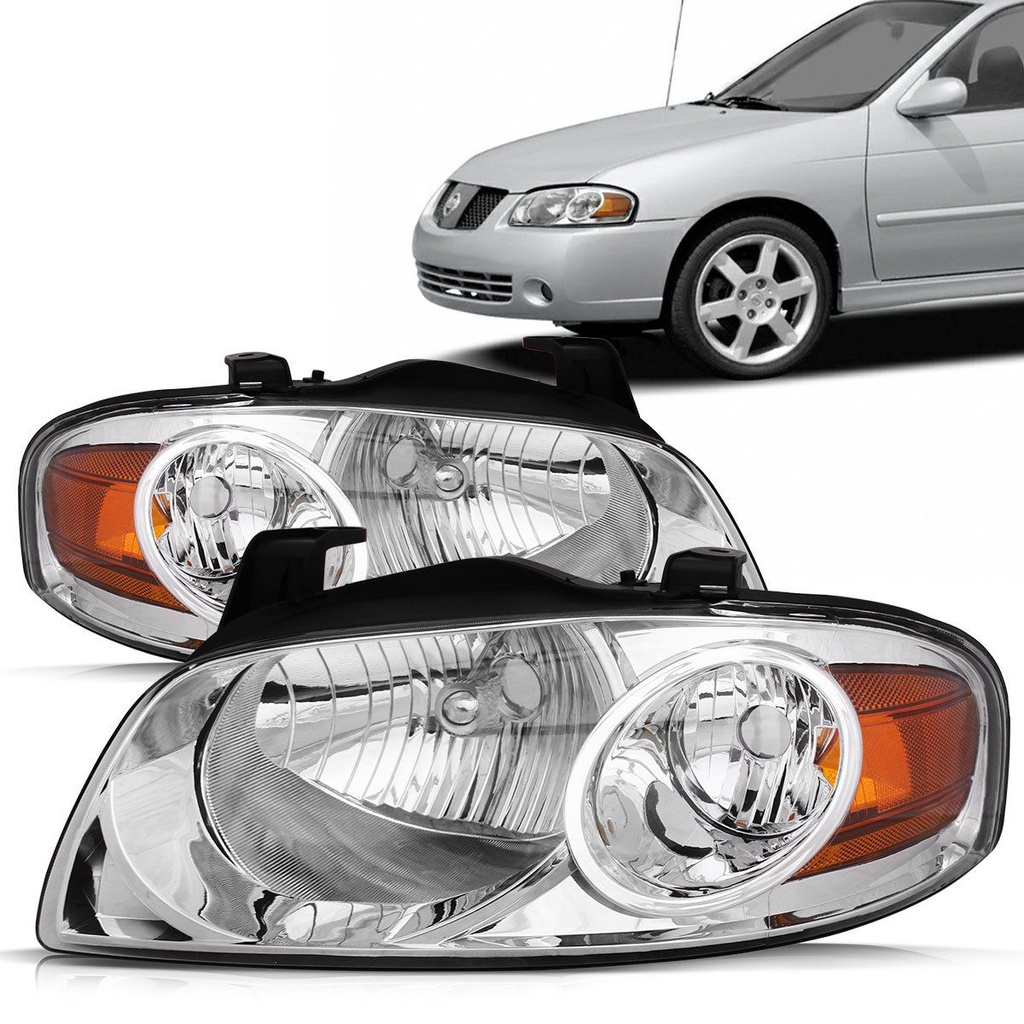 Par Farol Sentra 2004 2005 2006 Foco Duplo - Spare Parts and Accessories for Vehicles