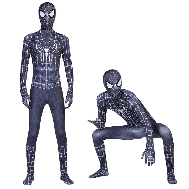 Preto Versão Do Filme Homem Aranha Traje cosplay Profissional spiderman Alta Elástica Calças Justas Palco Trajes