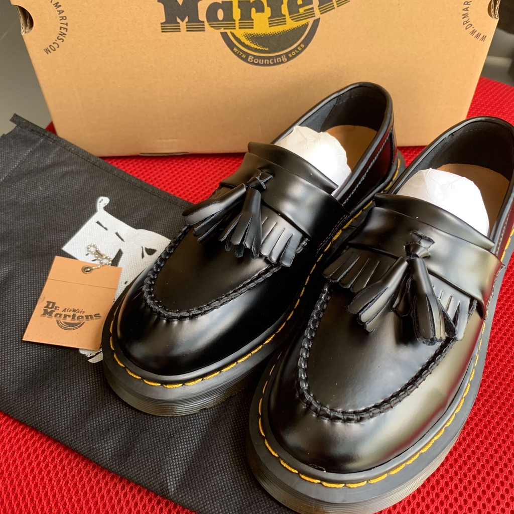 Dr.Martens Adrian Tassel Mocassins De Couro Genuíno Homens E Mulheres Casuais Unissex Deslizante Sobre 35-46