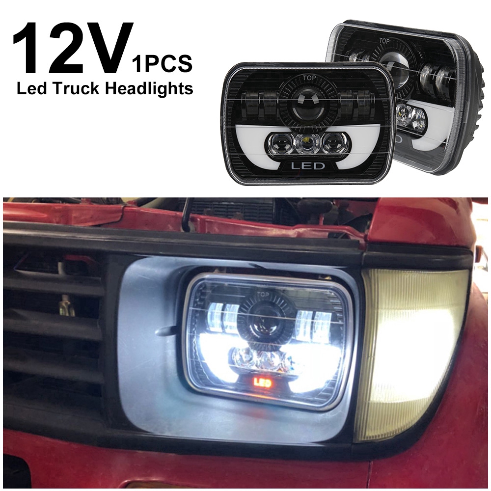 2PCS 5X7 7X6 LED Headlight Daytime Driving Lights For Jeep Wrangler YJ Cherokee