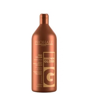 Máscara Matizadora Brown Gloss Efeito Morena Iluminada Caramelo 500ml - Prohall Cosmetic