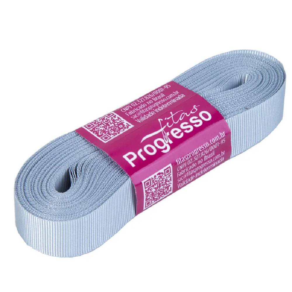 Fita Gorgurão Progresso 15mm nº3 - 10m Cor 084 Prata - 1un em Oferta na Shopee