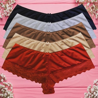 Calcinhas Plus Size Short renda Kit Com 5 Unidades sortidas Calçola Microfibra