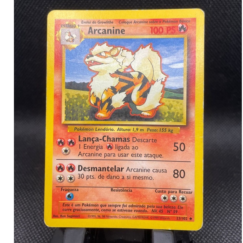 Arcanine 23/102 Base Set 1999 Pokemon TCG Antigo - Escorrega o Preo