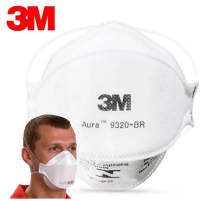 Máscara 3m Aura 9320+br Pff2 N95 Respirador Sem Válvula Anvisa Inmetro Proteção Respiratória