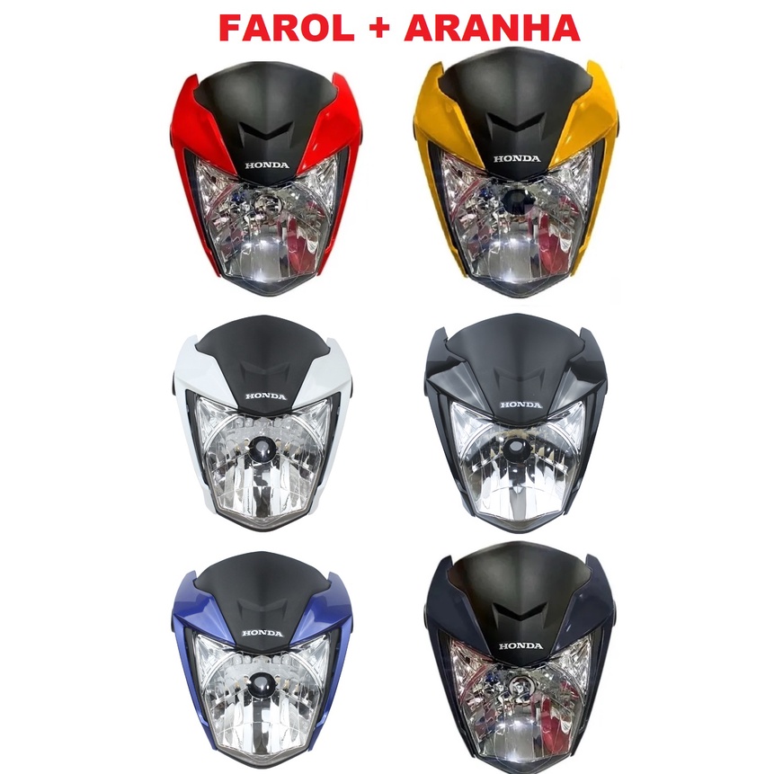 Kit Farol C/ Bloco Titan160 Titan Cg 160 Frente 2022 + Suporte Aranha Completa