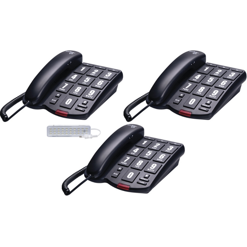 3 Aparelho Telefone com Fio Intelbras Tok facil mesa parede