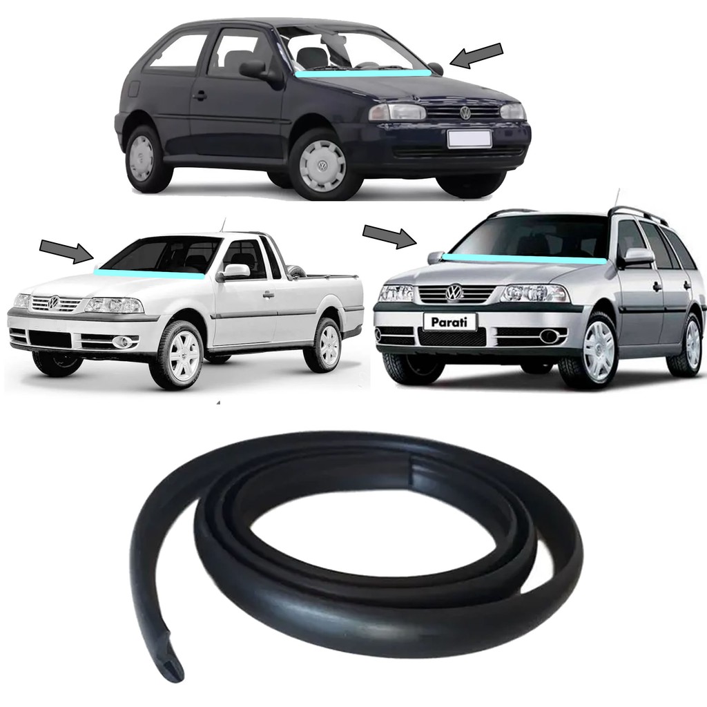 Borracha Parabrisa Inferior Churrasqueira Acabamento Gol Saveiro Parati G1 G2 G3 G4 Todos