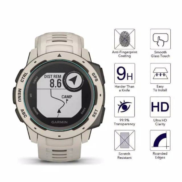 Vidro Temperado GARMIN INSTINCT 1 2 Protetor De Tela anti-Riscos